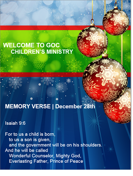 memory Verse Dec 28
